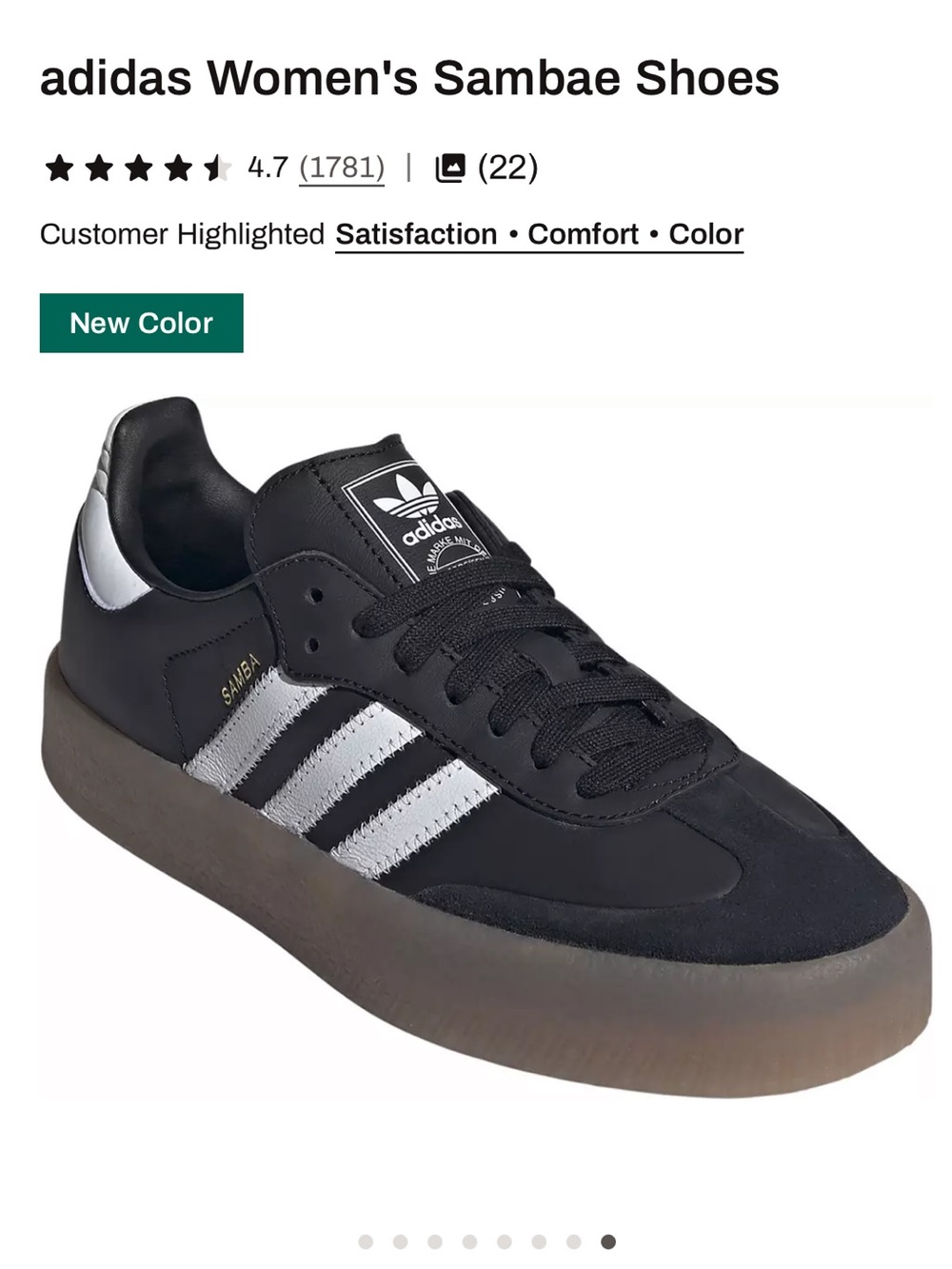 adidas Sambae Women's Black Sneakers with White Stripes